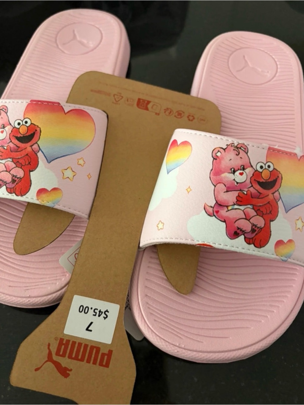 Puma Kids' Pink Elmo &  Care Bear Slide Sandals